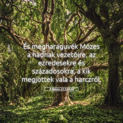 Picture 05 - 4 Mózes 31:14 KAR - És megharaguvék Mózes a hadnak vezetõire, az - Bible Verse Picture