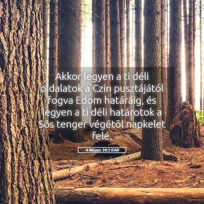 Picture 05 - 4 Mózes 34:3 KAR - Akkor legyen a ti déli oldalatok a Czin - Bible Verse Picture