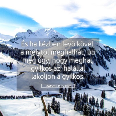 Picture 05 - 4 Mózes 35:17 KAR - És ha kézben levõ kõvel, a melytõl - Bible Verse Picture