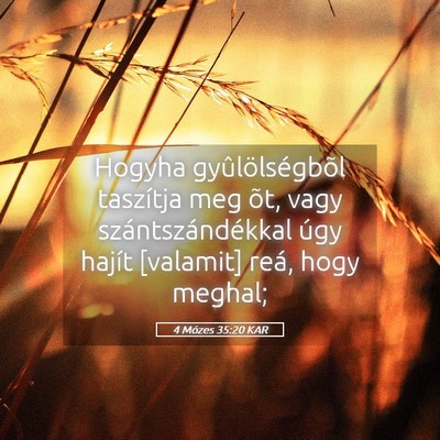 Picture 05 - 4 Mózes 35:20 KAR - Hogyha gyûlölségbõl taszítja meg õt, vagy - Bible Verse Picture