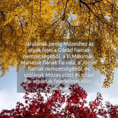 Picture 05 - 4 Mózes 36:1 KAR - Járulának pedig Mózeshez az atyák fejei a - Bible Verse Picture