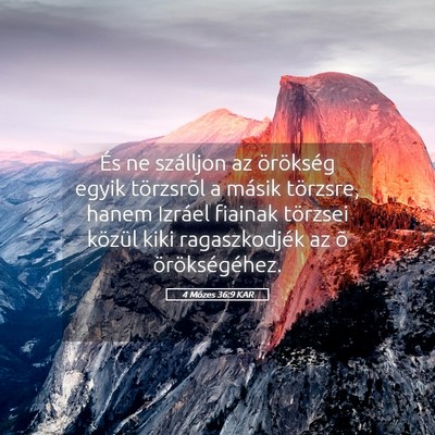 Picture 05 - 4 Mózes 36:9 KAR - És ne szálljon az örökség egyik törzsrõl a - Bible Verse Picture