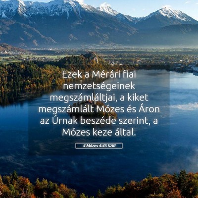 Picture 05 - 4 Mózes 4:45 KAR - Ezek a Mérári fiai nemzetségeinek - Bible Verse Picture