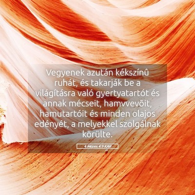 Picture 05 - 4 Mózes 4:9 KAR - Vegyenek azután kékszínû ruhát, és - Bible Verse Picture