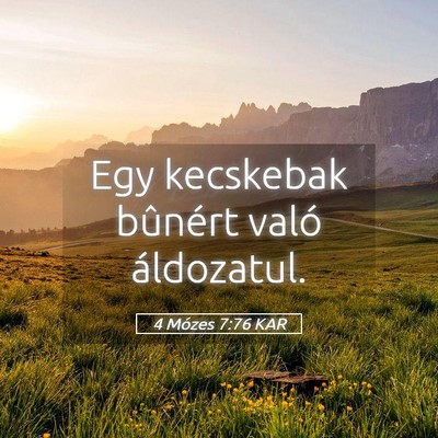 Picture 05 - 4 Mózes 7:76 KAR - Egy kecskebak bûnért való - Bible Verse Picture