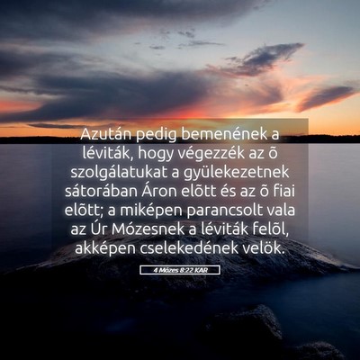 Picture 05 - 4 Mózes 8:22 KAR - Azután pedig bemenének a léviták, hogy - Bible Verse Picture