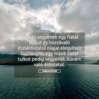 Picture 05 - 4 Mózes 8:8 KAR - Azután vegyenek egy fiatal tulkot és - Bible Verse Picture