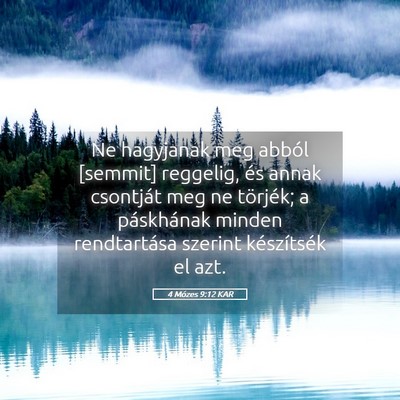 Picture 05 - 4 Mózes 9:12 KAR - Ne hagyjanak meg abból [semmit] reggelig, és - Bible Verse Picture