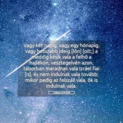Picture 05 - 4 Mózes 9:22 KAR - Vagy két napig, vagy egy hónapig, vagy hosszabb - Bible Verse Picture