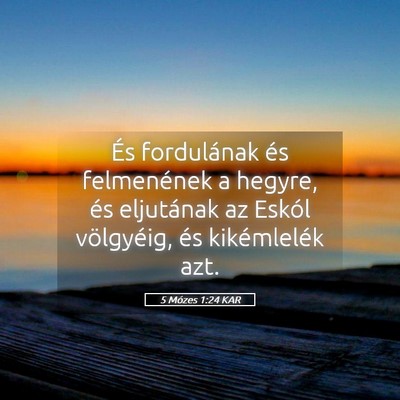 Picture 05 - 5 Mózes 1:24 KAR - És fordulának és felmenének a hegyre, és - Bible Verse Picture