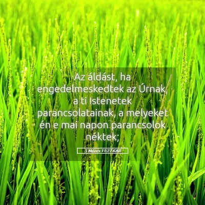 Picture 05 - 5 Mózes 11:27 KAR - Az áldást, ha engedelmeskedtek az Úrnak, a ti - Bible Verse Picture