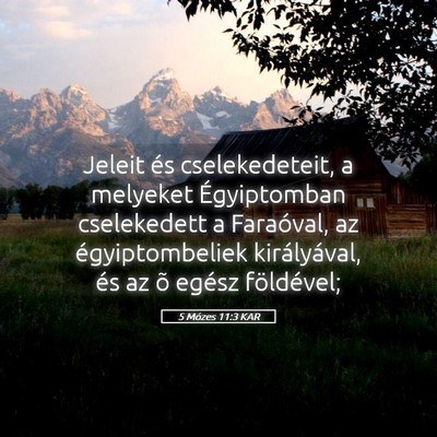 Picture 05 - 5 Mózes 11:3 KAR - Jeleit és cselekedeteit, a melyeket Égyiptomban - Bible Verse Picture