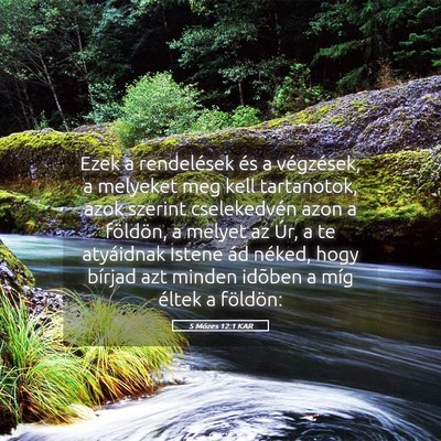 Picture 05 - 5 Mózes 12:1 KAR - Ezek a rendelések és a végzések, a melyeket - Bible Verse Picture