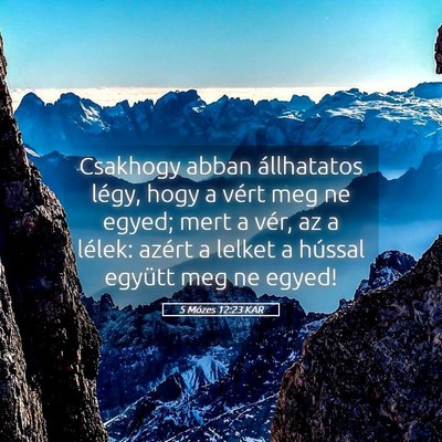 Picture 05 - 5 Mózes 12:23 KAR - Csakhogy abban állhatatos légy, hogy a vért - Bible Verse Picture