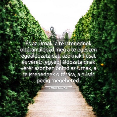 Picture 05 - 5 Mózes 12:27 KAR - És az Úrnak, a te Istenednek oltárán áldozd - Bible Verse Picture