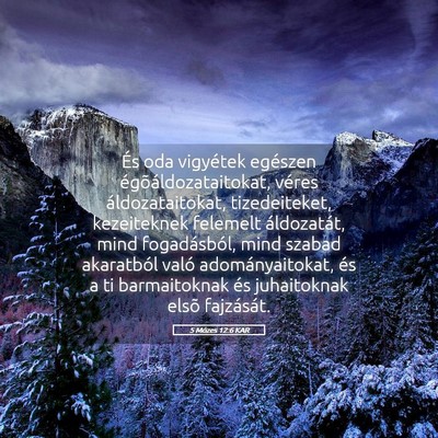 Picture 05 - 5 Mózes 12:6 KAR - És oda vigyétek egészen égõáldozataitokat, - Bible Verse Picture