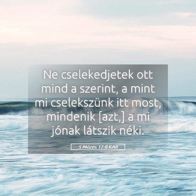 Picture 05 - 5 Mózes 12:8 KAR - Ne cselekedjetek ott mind a szerint, a mint mi - Bible Verse Picture
