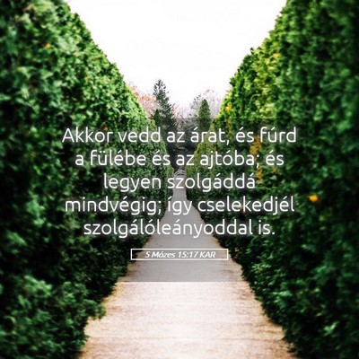 Picture 05 - 5 Mózes 15:17 KAR - Akkor vedd az árat, és fúrd a fülébe és az - Bible Verse Picture