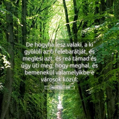 Picture 05 - 5 Mózes 19:11 KAR - De hogyha lesz valaki, a ki gyûlöli az õ - Bible Verse Picture