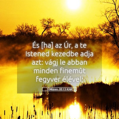 Picture 05 - 5 Mózes 20:13 KAR - És [ha] az Úr, a te Istened kezedbe adja azt: - Bible Verse Picture