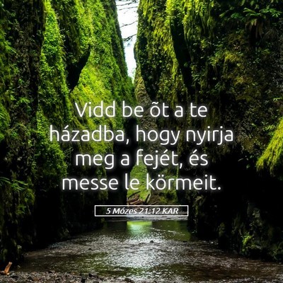 Picture 05 - 5 Mózes 21:12 KAR - Vidd be õt a te házadba, hogy nyirja meg a - Bible Verse Picture