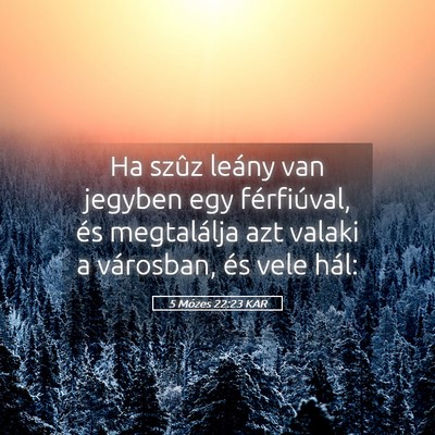 Picture 05 - 5 Mózes 22:23 KAR - Ha szûz leány van jegyben egy férfiúval, és - Bible Verse Picture