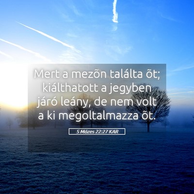 Picture 05 - 5 Mózes 22:27 KAR - Mert a mezõn találta õt; kiálthatott a - Bible Verse Picture