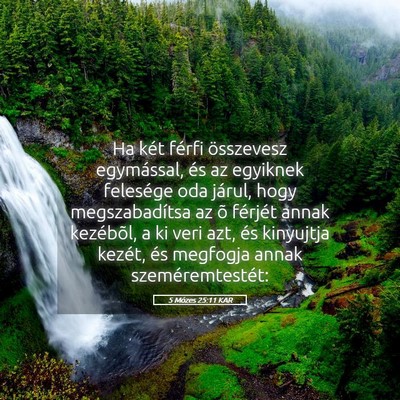 Picture 05 - 5 Mózes 25:11 KAR - Ha két férfi összevesz egymással, és az - Bible Verse Picture