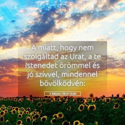 Picture 05 - 5 Mózes 28:47 KAR - A miatt, hogy nem szolgáltad az Urat, a te - Bible Verse Picture