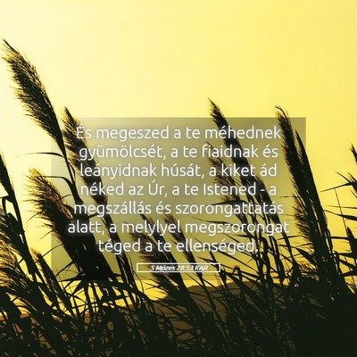 Picture 05 - 5 Mózes 28:53 KAR - És megeszed a te méhednek gyümölcsét, a te - Bible Verse Picture