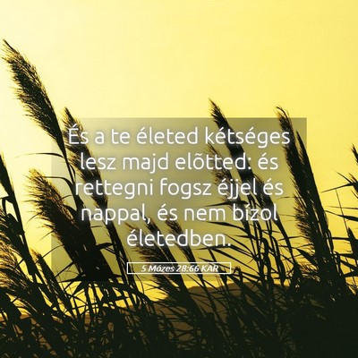 Picture 05 - 5 Mózes 28:66 KAR - És a te életed kétséges lesz majd elõtted: - Bible Verse Picture