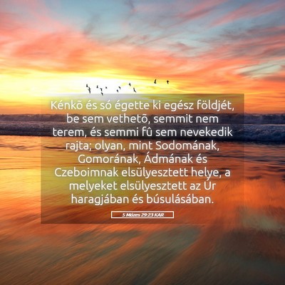 Picture 05 - 5 Mózes 29:23 KAR - Kénkõ és só égette ki egész földjét, be - Bible Verse Picture
