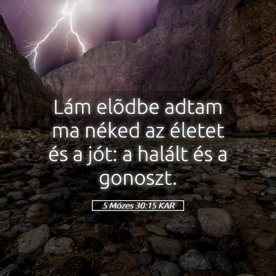Picture 05 - 5 Mózes 30:15 KAR - Lám elõdbe adtam ma néked az életet és a - Bible Verse Picture