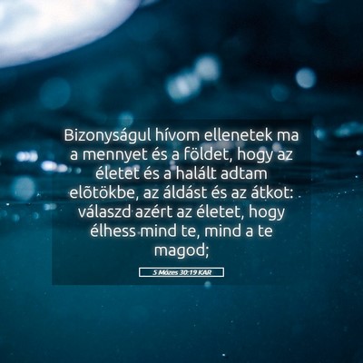 Picture 05 - 5 Mózes 30:19 KAR - Bizonyságul hívom ellenetek ma a mennyet és a - Bible Verse Picture