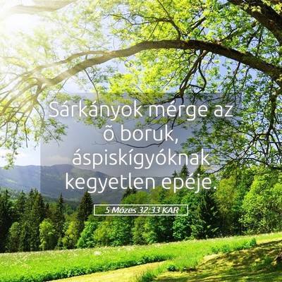 Picture 05 - 5 Mózes 32:33 KAR - Sárkányok mérge az õ boruk, áspiskígyóknak - Bible Verse Picture