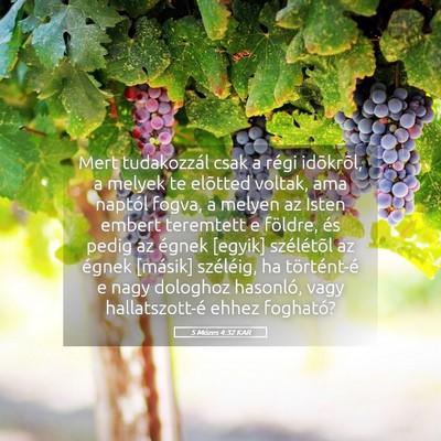 Picture 05 - 5 Mózes 4:32 KAR - Mert tudakozzál csak a régi idõkrõl, a melyek - Bible Verse Picture
