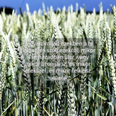 Picture 05 - 5 Mózes 6:7 KAR - És gyakoroljad ezekben a te fiaidat, és szólj - Bible Verse Picture