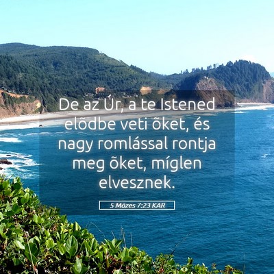 Picture 05 - 5 Mózes 7:23 KAR - De az Úr, a te Istened elõdbe veti õket, és - Bible Verse Picture