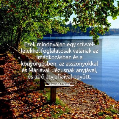 Picture 05 - Apostolok 1:14 KAR - Ezek mindnyájan egy szívvel-lélekkel - Bible Verse Picture