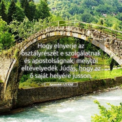 Picture 05 - Apostolok 1:25 KAR - Hogy elnyerje az osztályrészét e szolgálatnak - Bible Verse Picture