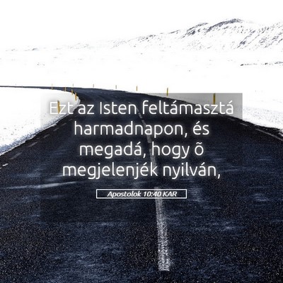 Picture 05 - Apostolok 10:40 KAR - Ezt az Isten feltámasztá harmadnapon, és - Bible Verse Picture