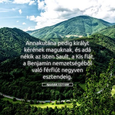Picture 05 - Apostolok 13:21 KAR - Annakutána pedig királyt kérének maguknak, - Bible Verse Picture