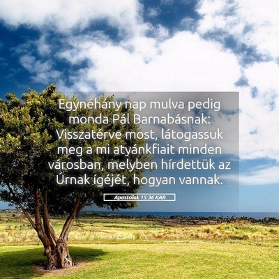 Picture 05 - Apostolok 15:36 KAR - Egynéhány nap mulva pedig monda Pál - Bible Verse Picture