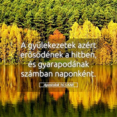 Picture 05 - Apostolok 16:5 KAR - A gyülekezetek azért erõsödének a hitben, - Bible Verse Picture