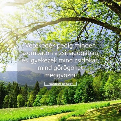 Picture 05 - Apostolok 18:4 KAR - Vetekedék pedig minden szombaton a - Bible Verse Picture