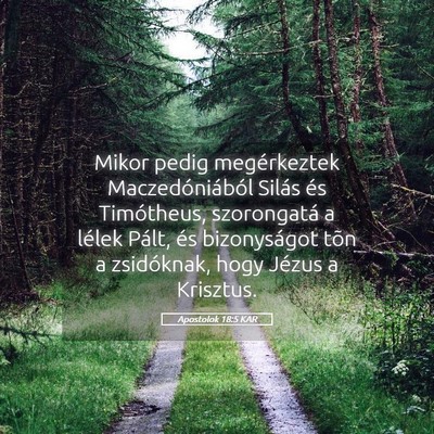 Picture 05 - Apostolok 18:5 KAR - Mikor pedig megérkeztek Maczedóniából Silás - Bible Verse Picture