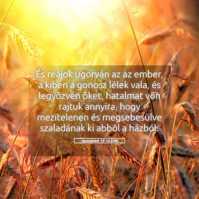 Picture 05 - Apostolok 19:16 KAR - És reájok ugorván az az ember, a kiben a - Bible Verse Picture
