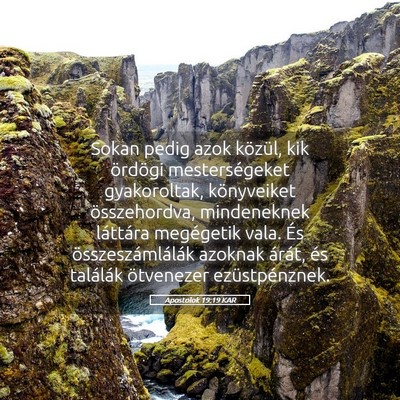 Picture 05 - Apostolok 19:19 KAR - Sokan pedig azok közül, kik ördögi - Bible Verse Picture