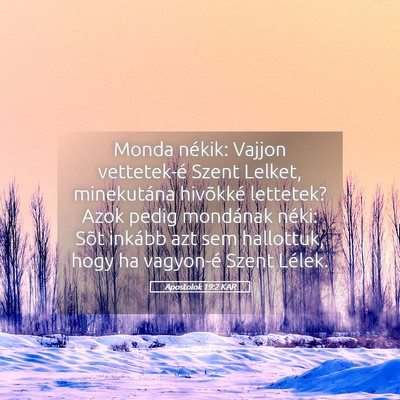 Picture 05 - Apostolok 19:2 KAR - Monda nékik: Vajjon vettetek-é Szent Lelket, - Bible Verse Picture