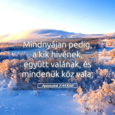 Picture 05 - Apostolok 2:44 KAR - Mindnyájan pedig, a kik hivének, együtt - Bible Verse Picture